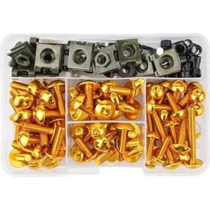 gereedschapskist Motorcycle Kuip Schroeven Kit Body Moer Voor ZX6R ZX7R ZX9R ZX10R ZX12R ZX14R Voor Versys 650 Voor Ninja 650R 1000 Z750 (Color : Gold)