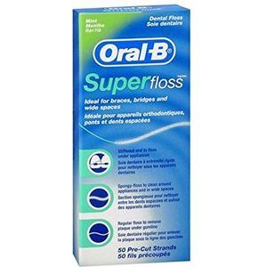 Oral-B Super Floss 50 stuks voorgesneden, 100 g, 013-6440 * 6, Pack van 6