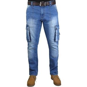 Cargojeans - Blauw - Gevechtsbroek - Rechte Pijpen - Normale Pasvorm - Met Meerdere Zakken