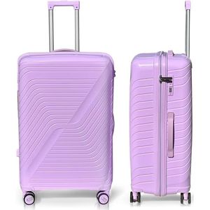 DS-Lux Hoogwaardige reiskoffer, harde koffer, trolley, rolkoffer, handbagage, ABS-kunststof met TSA-slot, 4 spinner-wielen, (S-M-L-set), Rose V3, Large, koffer