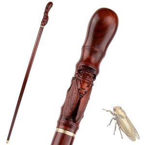 39,4 Inch Houten Wandelstok voor Mannen en Vrouwen, Met Rubberen Punt Ergonomische Wandelstok Uit Één Stuk Hout voor Senioren Die Wandelen