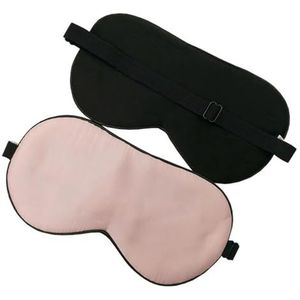 Moerbei Zijde Slaap Oogmasker Volwassen Zachte Blinddoek Gladde Oogdekking Slaap Elastische Band (Roze, 4 stuks)