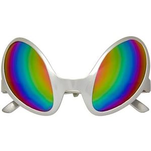 W WIDMANN MILANO Party Fashion - Alien bril met holografische glazen, buitenaards, ruimte, ruimte, accessoire, themafeest, carnaval