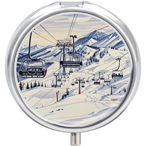 Draagbare Pillendoos Pil Case Mount Horsney Skilift Reizen Pillendoos Kleine Pil Case Dagelijkse Pil Container Pil Organizer Pocket Geneeskunde Doos Leuke Pil Case