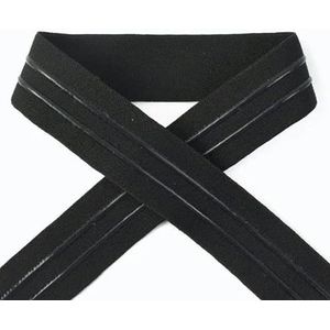 2/5M 20/25/30/40/50mm Antislip elastische band beha riem siliconen nylon elastieken rubberen tape kleding DIY naaien materiaal-zwart-A-55mm-5 meter