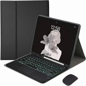 Toetsenbordhoes voor Samsung Galaxy Tab S11 Ultra 14,6"" 2025 (SM-X930/X936B), Magnetisch Afneembaar Draadloos Toetsenbord Met Achtergrondverlichting en Bluetooth-muis,zwart