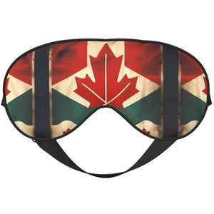 Retro Canada vlag print zacht oogmasker voor vrouwen mannen comfortabel met verstelbare riem voor reizen yoga dutje shift werk