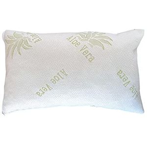 Aloë Vera Vershredded Hypo-Allergy & Anti-acterial flexibele VISCO Polyurethaan Foam Sleeping Pillow voor nek en lichaamshouding, verpakking van 2 Bamboo Pillows, 40 x 60 cm