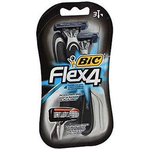 BIC Flex 4 Disposable Razor, Men, 3-Count (Pack of 3)
