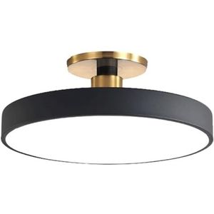 LONGDU Moderne kleur Macaron LED-plafondlamp Half inbouw plafondlamp Armatuur Driekleurig Dimbaar Ronde plafondlamp for slaapkamer Kantoor Trap Hotel Woonkamer keuken Hal (Color : Dark, Size : 19.7i