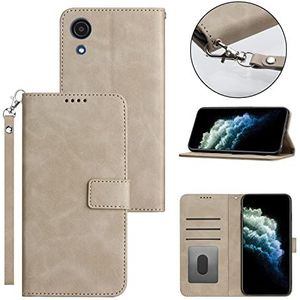 Smartphone Flip-hoesjes Wallet Case Compatibel met Samsung Galaxy A20E/A10E, Magnetische Flip Folio Case Vintage PU lederen telefoonhoes [TPU schokbestendige binnenhoes] met creditcardhouder Polsband