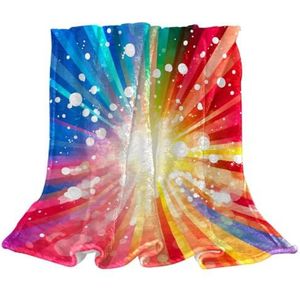 Zachte deken, bank gooi deken, kleurrijke regenboog zon, 59x51 inch