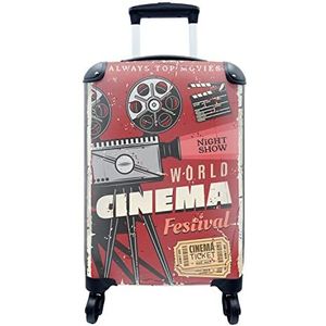 MuchoWow® Koffer - Bioscoop - Vintage - Poster - Retro - Past binnen 55x40x20 cm en 55x35x25 cm - Handbagage - Trolley - Fotokoffer - Cabin Size - Print