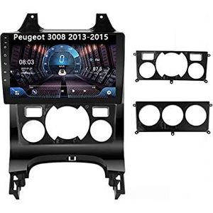 Android 10 Dubbel Din Auto Stereo 9 Inch Digitaal Scherm Car Audio Speler Met FM Radio Voor Peugeot 3008 2013-2015 Met GPS Ondersteuning Bluetooth Spiegel Link/Stuurbediening (Color : 4G+WIFI 8core 6