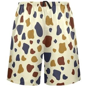 LI ZHI XIN Herenpyjamabroek, korte pyjamabroek, zomer casual shorts, elastische tailleband met trekkoord, rechte losse pasvorm met 2 zakken, S-XXL dierenstreeppatronen, Meerkleurig, S
