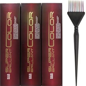 SBC Super Brilliant Color haarverf 3 x 100 ml + verfkwast speciaal (8-01na)