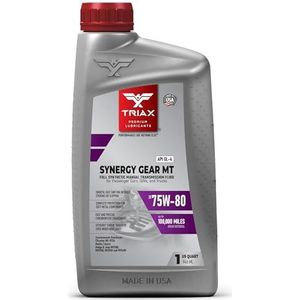 TRIAX Synergy Gear MT 75W-80 - Volsynthetische GL-4 Transmissieolie - PAO & Esters - Beschermt Synchro’s & Gele Metalen - Soepel & Stil Schakelen - 946 ml