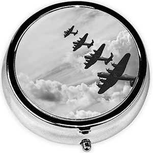 Tweede Wereldoorlog Gedrukte Pil Organizer Pil Doos Pil Case Draagbaar voor Portemonnee Pocket Ronde Metalen Pil Houder Organizer voor Dagelijkse Geneeskunde