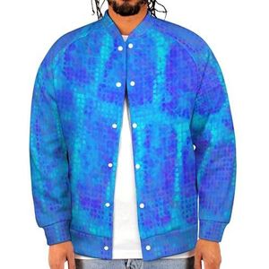 Blauwe Draakjeshuid Grappige Mannen Baseball Jacket Gedrukt Jas Zacht Sweatshirt Voor Lente Herfst