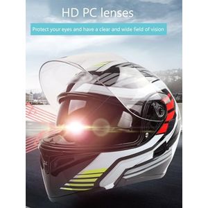 Omkeerbare Motorhelm Met Snelsluiting Volledige Motorhelm Bluetooth-Helm Met Anticondens Ingebouwd Dubbel Vizier DOT/ECE-Goedgekeurd Voor Racen 3,XXXL(65-66CM)