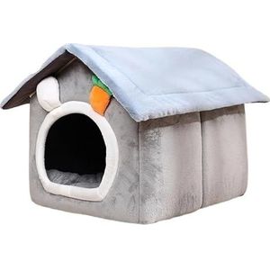 Binnen Warme Bank Hondenkennel Matras Klein Medium Grote Hond Kat Warme Puppy Cave Kennel (Color : Gray, Size : M 48x40x40CM)