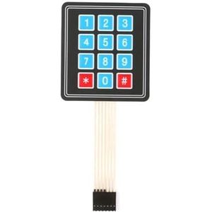 XNASU 1 STKS 1 * 2 3 4 5 Sleutel Knop Membraan Schakelaar 3 * 4 4X5 Matrix Array Toetsenbord 1X6 Toetsenbord met LED Configuratiescherm Pad DIY Kit (kleur: 3x4 toets)