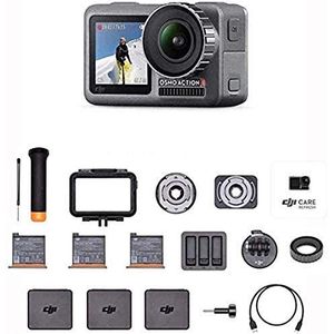 DJI Osmo Action Prime Combo - Digitale Camera met Accessoirekit en DJI Care Refresh, 12 MP 1/2.3"" CMOS, 2 Schermen, 11m Waterdicht, Ingebouwde Stabilisator, 4K HDR Video en Foto - Zwart