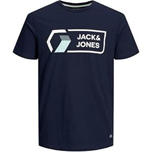 JACK & JONES Heren Jcologan Tee Ss Crew Neck Noos T-shirt, navy blazer, XS