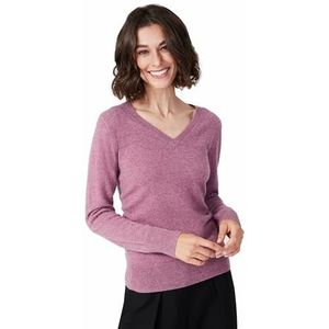 Style & Republic Elegante kasjmier trui met V-hals van 100% kasjmier - je behaaglijke premium gebreide trui voor stijlvolle herfst- en wintermomenten, Dull Rose, S