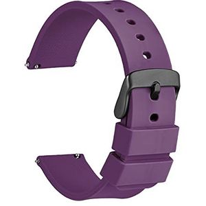INEOUT Horlogeband 14mm 18mm 20mm 22mm 24mm Siliconen Sporthorloge Strap Mannen Vrouwen Reprecement Band Rubber Bracelet Roestvrij gesp (Color : Purple, Size : 16mm)