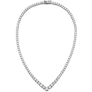 Kettingen voor vrouwen, Vorm Moissanite tennisketting 925 zilveren D-kleur Moissanita diamanten ketting (Color : 22ich(18ct)_Onesize)