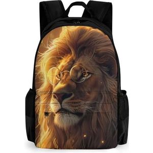 Golden Cool Lion King Paninting Reisrugzak Lichtgewicht Tas Laptop Rugzak Werktas Casual Dagrugzak voor Mannen Vrouwen