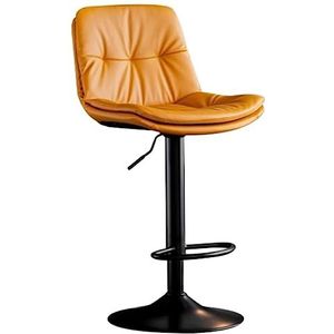 Barkruk Barstoelen Moderne Barkrukken Set Van 2 In Hoogte Verstelbare Barkrukken Met Rugleuning PU-leer Gevoerde Draaibare Metalen Liftbarstoelen Barkrukken Keukenstoelen (Color : Orange)