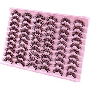 Valse Russische Strip Wimpers Fake- Extension DD Wispy Handgemaakte Herbruikbare Wimpers [Multi-Color,]