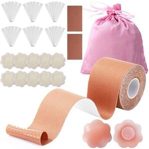 BUCOMTU Borsttape, borstverstevigingsband, zelfklevende beha, grote borst, voor jurken met blote rug, cupmaten A-E