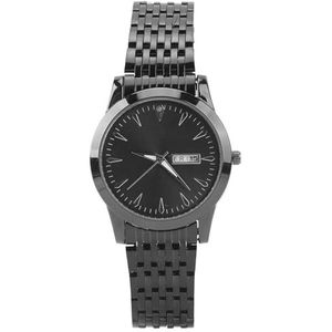 Quartz horloge, stijlvol klassiek analoog polshorloge Commercieel herenhorloge met dubbele datum Waterdicht roestvrij staal Jurkhorloge Luxe (BLACK)