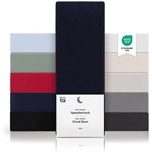 Blumtal Basics Hoeslakens Topper- Hoeslakens van 100% zacht katoen, beddengoed, donkerblauw