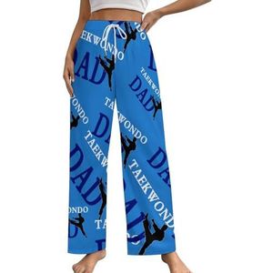 Taekwondo Dad Loungebroek voor dames, pyjamabroek, print, pyjamabroek, pyjamabroek, pyjama, broek, nachtkleding met trekkoord, 2XL