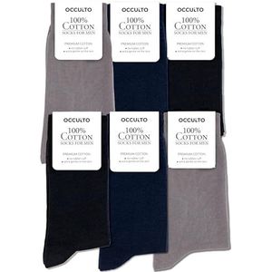 Occulto - Roland - Heren Sokken - Blauwe Mix - 100% Katoen - Pak van 6