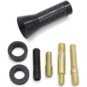 Audio- & videoantennes voor auto Universele aluminium 3,5 cm 8 cm 12 cm autodecoratie radio koolstofvezel antenne decoratief daksignaal aangepast Autoradio Antenne(Black,3.5cm)