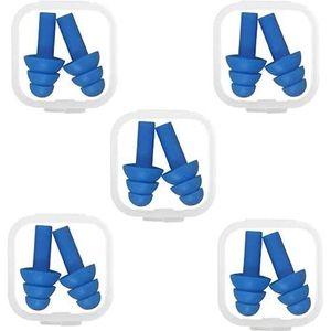 Siliconen Oordopjes, 5 Paar Oordopjes om te Slapen, Herbruikbare Oordopjes, Oordoppen Zwemmen, voor Werk, Studie, Luide Plaatsen