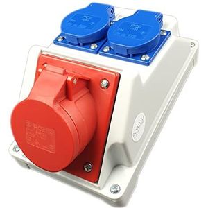 RoadEu - Combinatiestopcontact - CEE 16A 5P - Dubbele Contactdozen - IP44