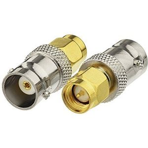 Eightwood SMA naar BNC Adapter - 4G Antenne Adapter voor Ham Radio, Walkie Talkie, Draadloze Antenne, Video CCTV Camera Monitor - 2 Stuks