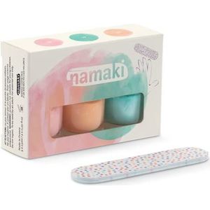 Namaki Summer Delight Biologische nagellak, set van 3 voor kinderen, op waterbasis, verwijderbare nagellak, peel-off-formule, met nagelvijl, 3 x 7,5 ml