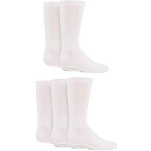 SockShop Effen bamboesokken voor jongens en meisjes met comfortabele manchet en handgekoppelde tenen in 3 paar en 5 paar verpakkingen, Wit 5 Paar, 8-12 Years