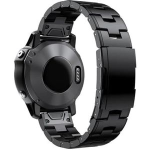Geschikt for Garmin 22 mm 26 mm Quick Fit titanium metalen horlogeband armband Geschikt for Fenix ​​7X 7 Solar / 6 Pro / 5 Plus/Instinct/Epix Gen2 band (Color : Black, Size : 26mm Fenix5X 5XPlus)