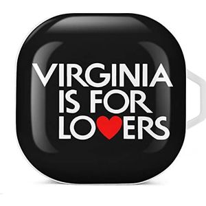 Virginia Is For Lovers Oordopjes Hoesje Compatibel met Samsung Hard Shell Beschermhoes Wit-Stijl