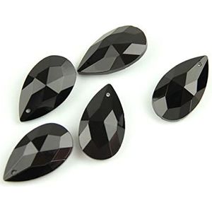 Kristallen kroonluchter prisma's kristallen kralen 38 mm kroonluchter prisma's gekleurde K9 kristallen traan druppel opknoping decoratie voor lamp decoratie sieraden maken (kleur: zwart)