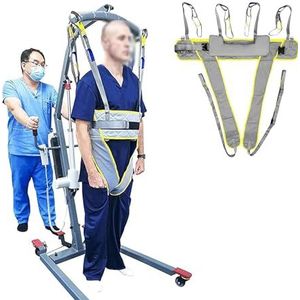 Patiëntenloopband, volledige lichaamsband, sta- en loophulpmiddel, voor ouderen, gedeelde beenband, patiëntenlift, toiletband voor douchegebruik thuis, ondersteunende beentrainer(Yellow)