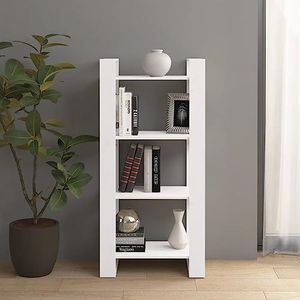 DIGBYS Boekenkast/kamerverdeler Wit 60x35x125 cm Massief Hout